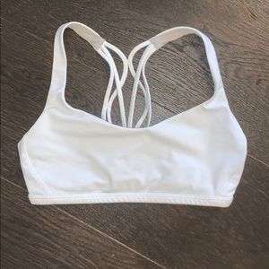 Lululemon white strapping sports bra